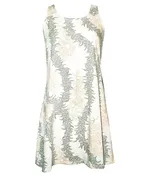 A-Line Back Cutout Short Hawaiian Dress Plumeria Leis