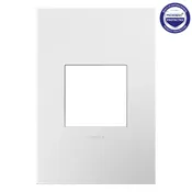 adorne® Gloss White-on-White 1-Gang Screwless Wall Plate with Microban®