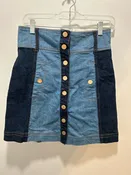 Alice McCall denim Cotton Blend button down Skirt, Size 6