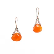 Carnelian 14k Pink Gold Trapeze Earrings