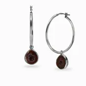 Agate Geode Hoop Charms