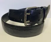 Alligator Belly Black Matte 1.5″ Biker Belt