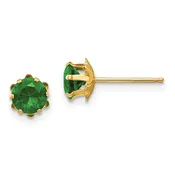 14k Children's Birthstone 5mm CZ Earrings