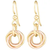 14K Yellow & Rose Gold Fill Love Knot Drop Earrings