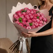 Perfec  36  purple  roses wrapped  Bouque
