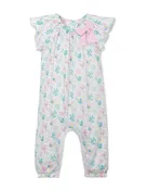 Bow Romper s/s - Regal Bird on White