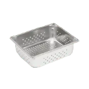 1/2 Size, 4" Deep, PERFORATED Steam Table Pan, Stainless Steel (EACH)