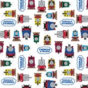 C11001R-WHIT Thomas & Friends All Aboard - Friends on White by Riley Blake Designs Cotton Fabric