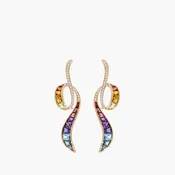 Bellarri Capri Multi Gemstone Earrings in 14K Rose Gold