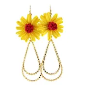 Double Teardrop Raffia Flower Earrings — Bagz & Bling