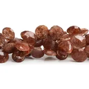 10-13mm Ferrous Quartz Faceted Hearts 8 inch 35 beads