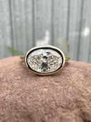2.08ct Lab Grown Oval Diamond Bezel Solitaire Engagement Ring — Blueground