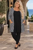 100 CP {Fierce Mix} Black White Leopard Cardigan Look Top EXTENDED PLUS SIZE 3X 4X 5X 6X