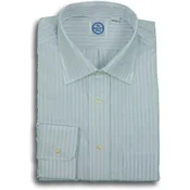 Blue and Cranberry Stripe Spread Collar Dress Shirt