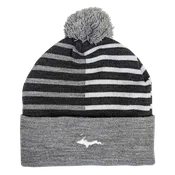 Beanie - "U.P. Silhouette" Heather Grey/Charcoal/White Half Color 12" Beanie