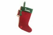 As Is Berry Red and Green Stocking for Tommie