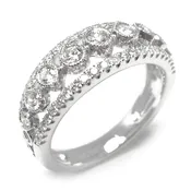 14k White Gold Diamond Band