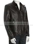 Casual Look Men Black Leather Jacket