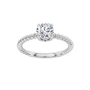 0.5CTW Round Shaped Lab Grown Diamond (F/VS) Solitaire Engagement Ring in 14K Gold
