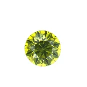 0.51 Carat Round Brilliant Cut Enhanced Fancy Yellow Diamond