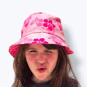 Chequered Hibiscus Reversible Bucket Hat