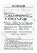 60 Day/2000 Mile 100% Warranty 3-Part Buyers Guide Plasticback (BGE-EZ16H)