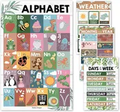 ABC, Days, Months, & Weather Prek Posters | Set of 4 | Educational Posters