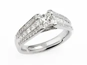 CATHEDRAL CHANNEL SET PRINCESS CUT DIAMOND ENGAGEMENT RING