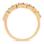 10K Rose Gold Flashed .925 Sterling Silver Miracle-Set Diamond 5-Stone Band Ring (1/4 Cttw, J-K Color, I1-I2 Clarity) - Size 7