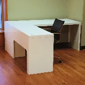 Executive L-Shaped Desk - Modern White Maple with Spacious Work Area