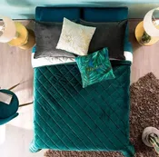 EMERALD VOGA VELVET TEXTURE PREMIUM QUALITY REVERSIBLE COMFORTER 1 PC KING SIZE MADE IN MEXICO