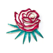American Rose Pearl Brooch