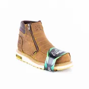ACERO Crazy Cappuccino Ankle Zipper Boot