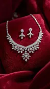 parkling Diamond-Cut Necklace & Earring Set
