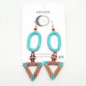 3D Oval and Triangle Earrings