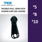 DOUBLE-PULL, NON-LOCK YKK® COIL ZIPPERS