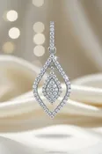 10KW .25ctw Diamond Open Teardrop Floating Cluster Pendant