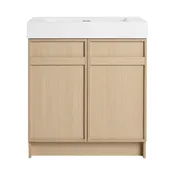 30″ Avery Freestanding Bathroom Vanity Cabinet with White Resin Sink, Soft-Close Doors and Storage