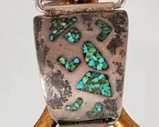 Apple watch band turquoise chip inlay