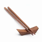 9" Walnut Chopsticks and Rest Set