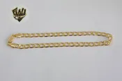 (1-0025) Gold Laminate - 6mm DC Curb Link Anklet - 10" - BGF