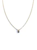 14k Delicate Necklace with Black Diamonds