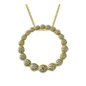 18k Gold over Silver Diamond Accented Eternity Pendant