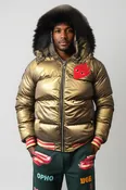 Metallic Gold Puffer Jacket