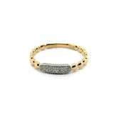 0.08 Ctw 14Kt Two Diamond Pave Fashion Ring