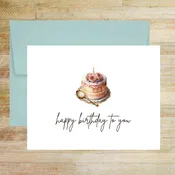 Fancy Pink Cake Happy Birthday Greeting Card