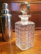 crystal Victorian hobnail-cut square decanter — Something Special