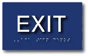 ADA Compliant Exit Sign with Tactile Text and Grade 2 Braille