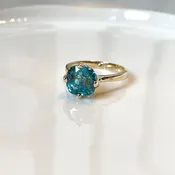 Coki Bijoux Fine Jewelry—14k Yellow Gold Narae Ring with Zircon