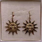 14KT Gold Overlay Sterling Silver Sun Earrings — CityTrenz Boutique